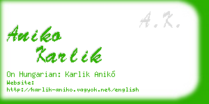 aniko karlik business card
