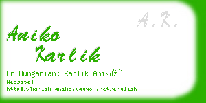 aniko karlik business card